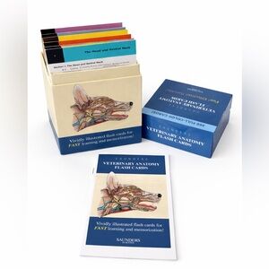 Saunders Veterinary Anatomy Flash Cards 360 Complete Vet Med Study set Elsevier